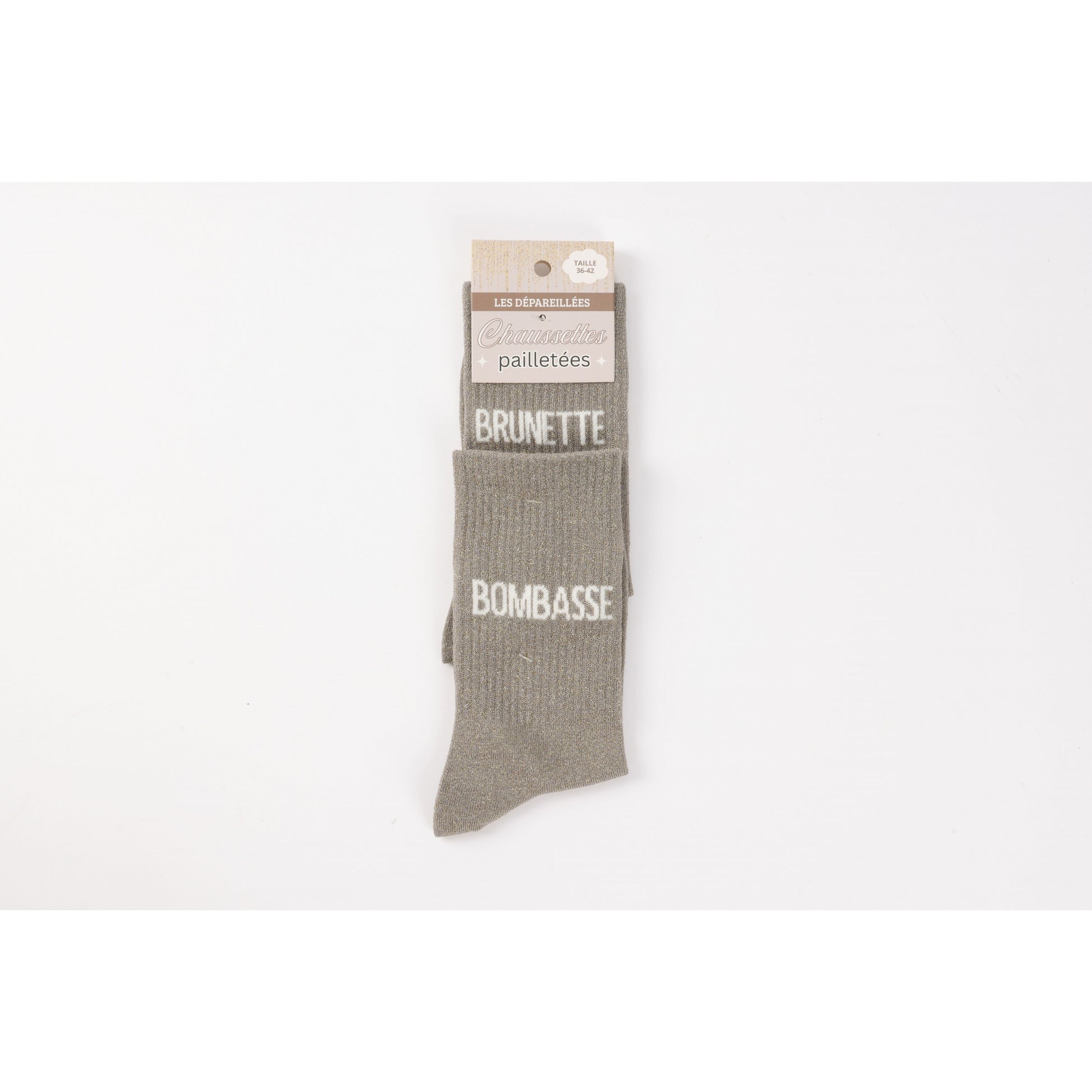 Chaussettes Dépareillées BRUNETTE / BOMBASSE à Paillettes (36-42) JOY!