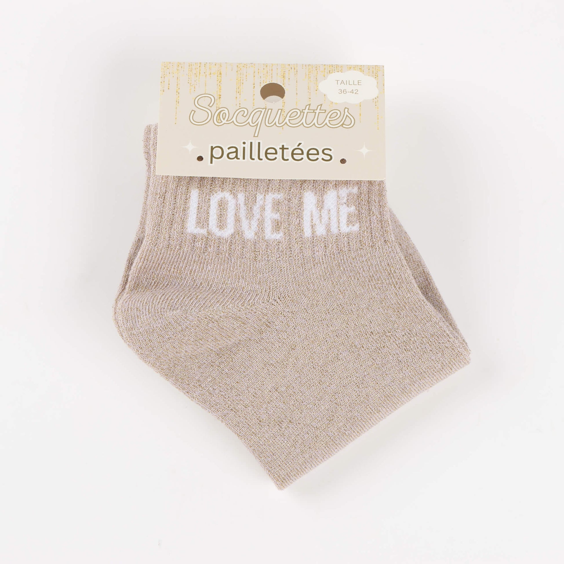 Socquettes à Paillettes LOVE ME – Message Romantique & Tendance (36-42) JOY!