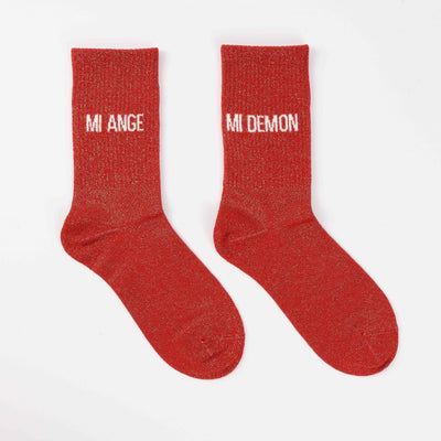 Chaussettes Dépareillées MI ANGE / MI DÉMON à Paillettes (36-42) JOY!
