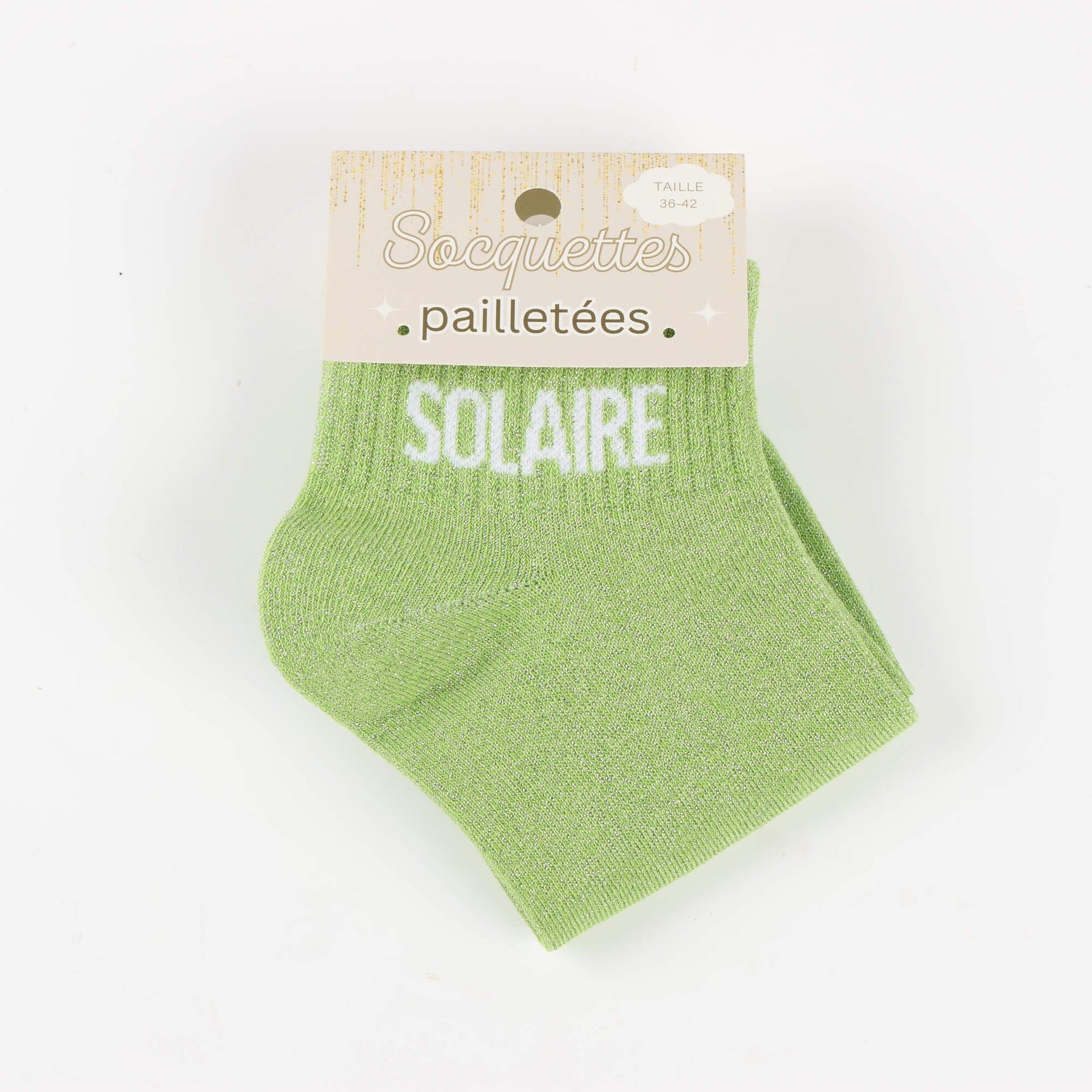 Socquettes à Paillettes SOLAIRE – Message Lumineux & Positif (36-42) JOY!