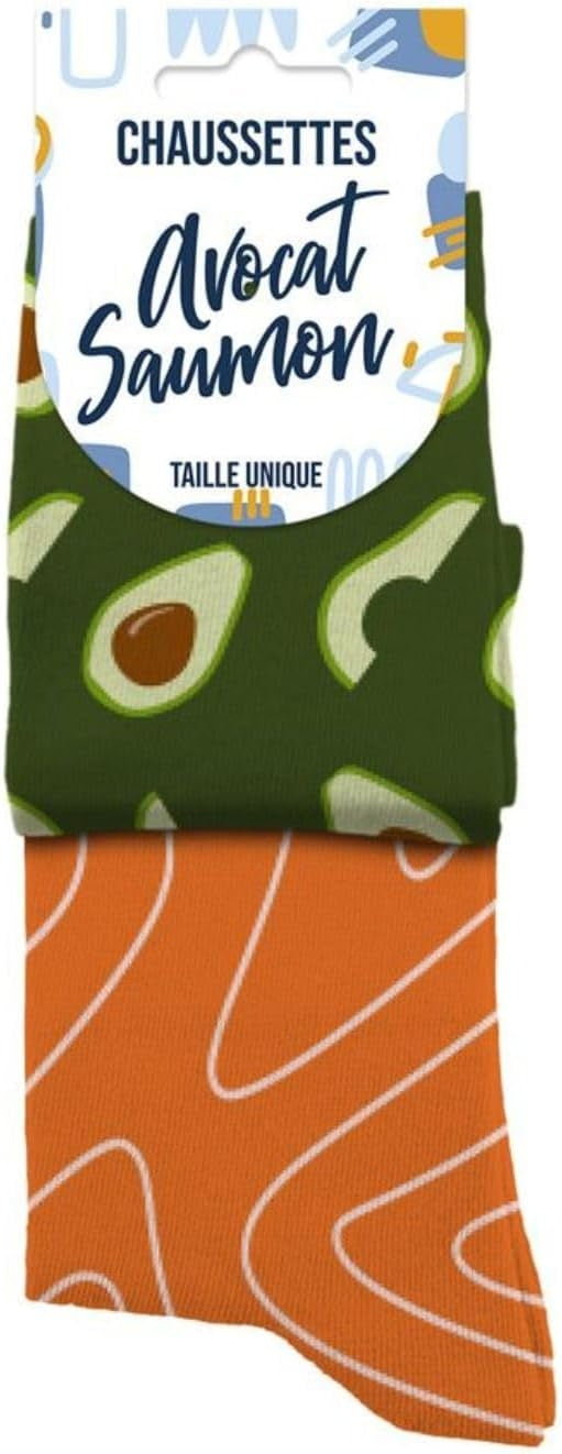 Chaussettes Humoristiques Avocat / Saumon – Plats & Boissons Mythiques JOY!