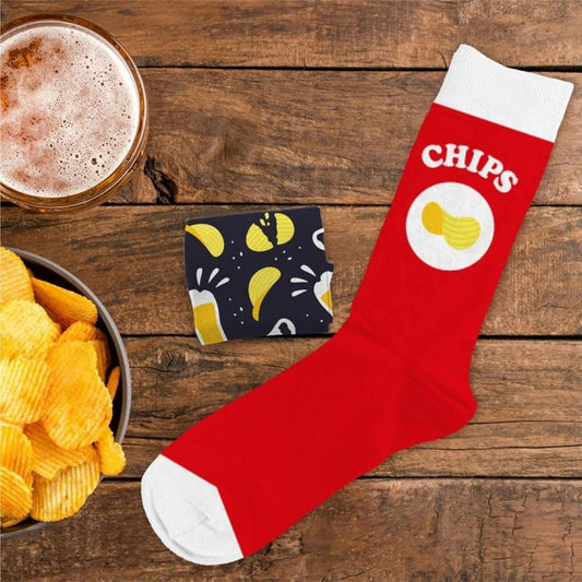 Chaussettes Humoristiques Chips / Apéro – Plats & Boissons Mythiques JOY!