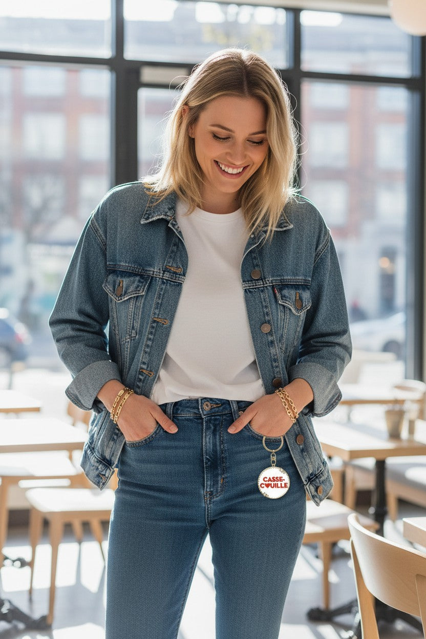 Porte-Clés Paillettes Casse-Couille – Cadeau Femme Fun & Original JOY!