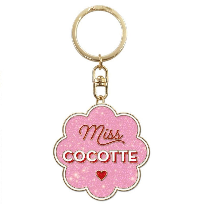 Porte-Clés Paillettes Miss Cocotte – Cadeau Femme Fun & Brillant JOY!