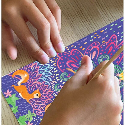 Coffret Scratch Art Forêt Magique BOX CANDIY® – Kit Créatif à Gratter Enfants dès 6 ans (Licornes & Fées) JOY!