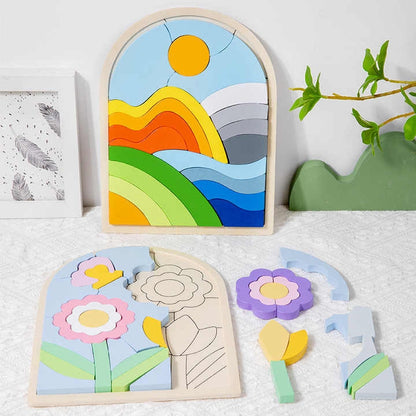 Pièces épaisses et arrondies du puzzle Montessori Joy