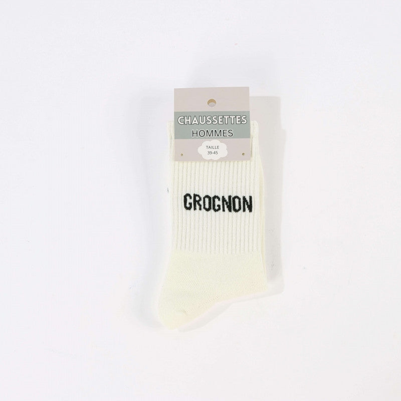Chaussettes à message GROGNON – Humour & Confort (39/45) JOY!
