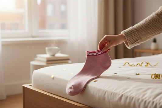 Socquettes Pailletées Colorées à Mot Fantaisie “Bombasse” – Taille Unique 36/42 JOY!