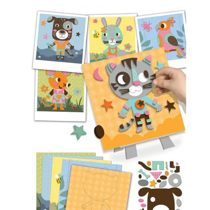 Portraits en relief – Animaux familiers (CREALIGN) | Coffret 5 tableaux Créa lign