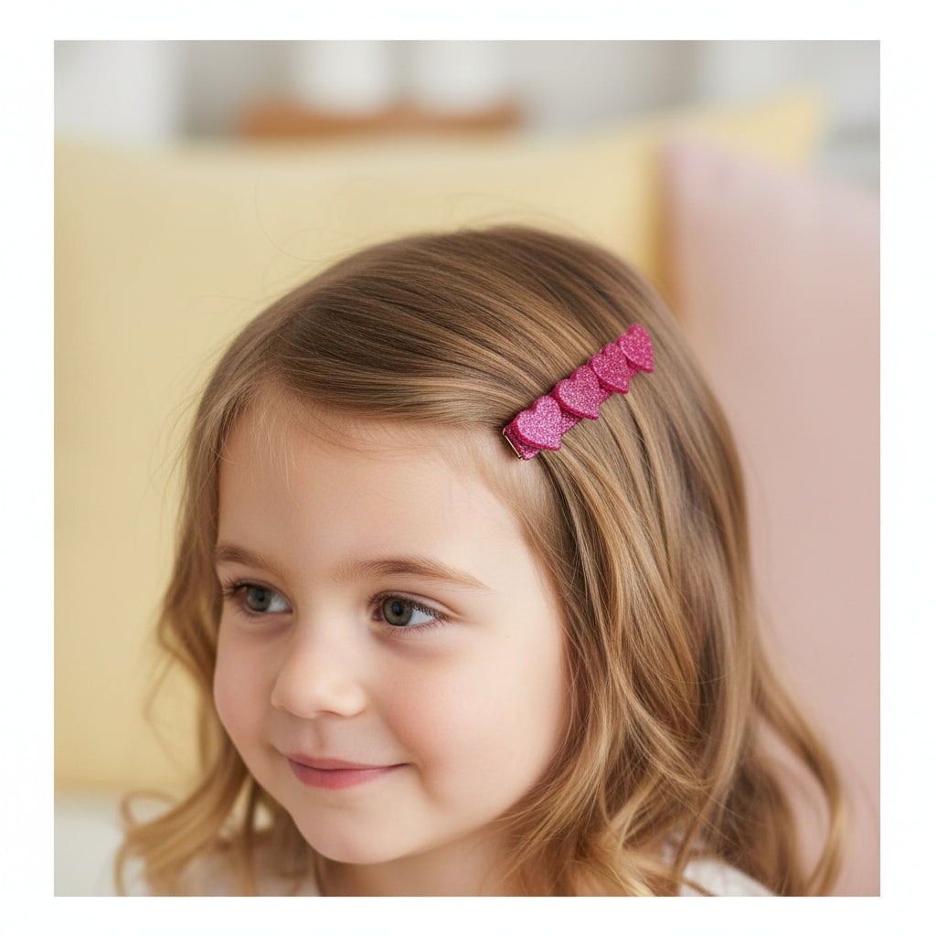 Barrette Cœur Fuchsia en acétate – La Petite Épicerie (5,5 cm) LA PETITE EPICERIE