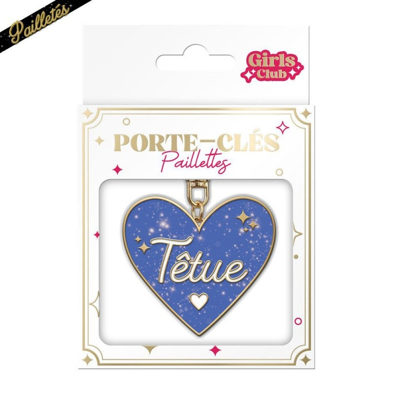 Porte-clés cœur paillettes Têtue – Porte-clés brillant et fun | Joy Cadeaux JOY!