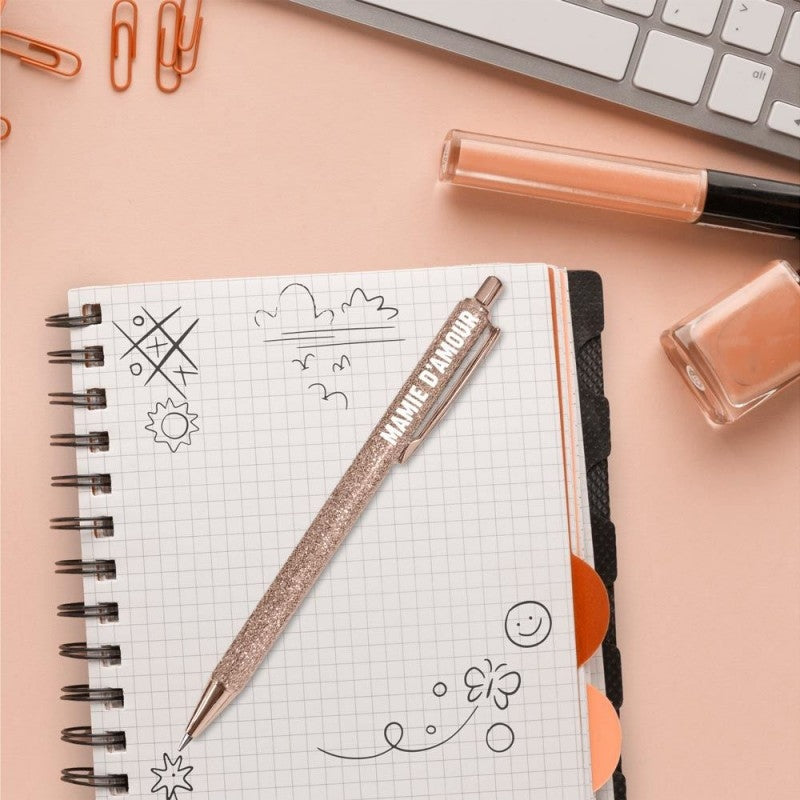 Stylo paillettes Mamie d’Amour rose – Cadeau mamie | Joy Cadeaux JOY!