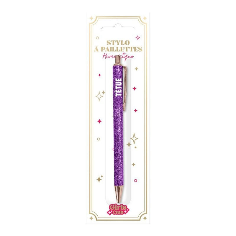 Stylo à paillettes Têtue – Stylo fantaisie humour | Joy Cadeaux JOY!