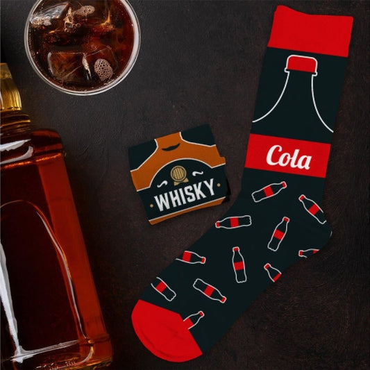 Chaussettes Humoristiques “Whisky / Cola” – Duo Apéro Mythique JOY!