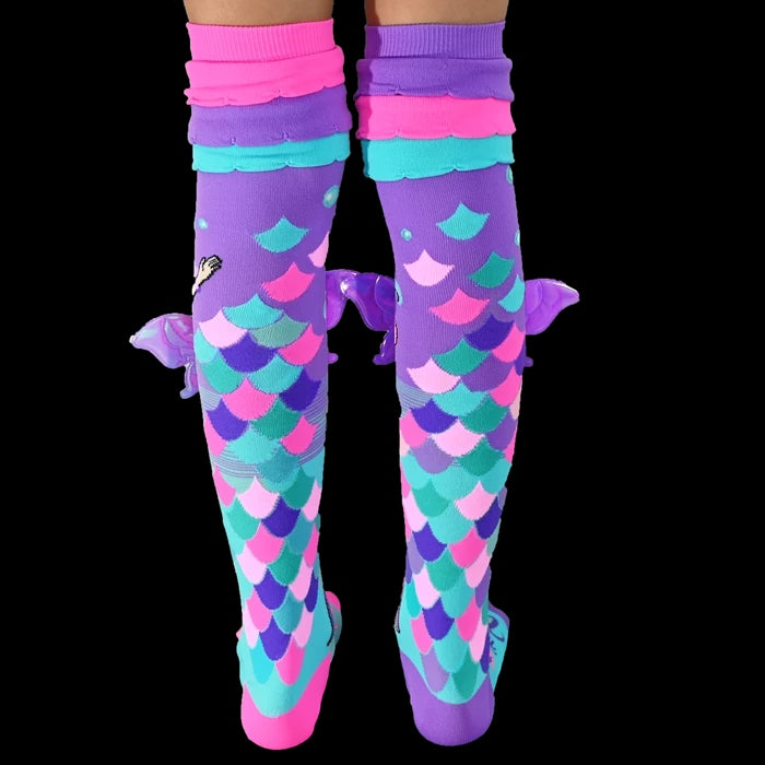 Chaussettes fantaisie MADMIA “Mermaid Vibes” – froufrous & ailes 3D – look sirène MADMIA