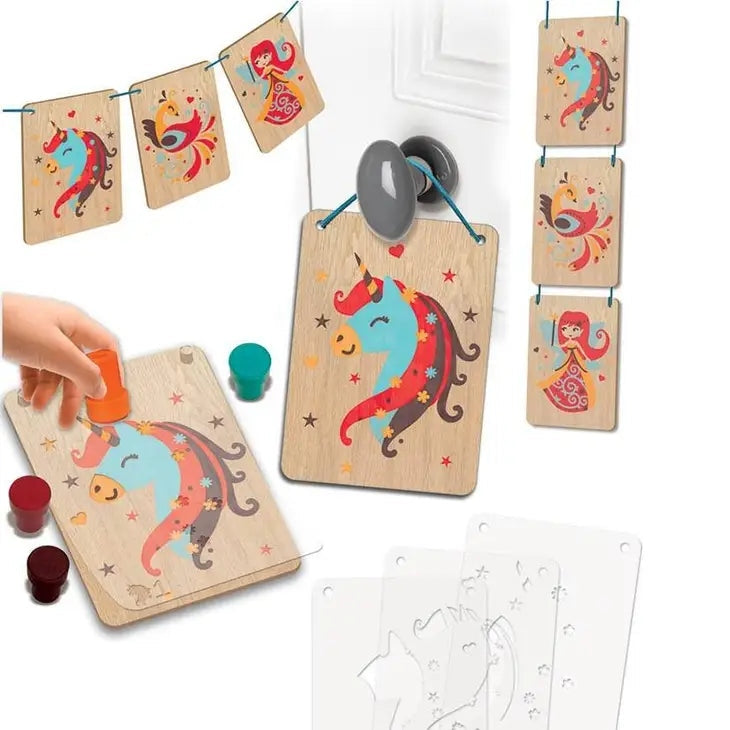 Tampographie sur bois – Personnages Enchantés (CREALIGN) | Coffret créatif dès 5 ans Créa lign