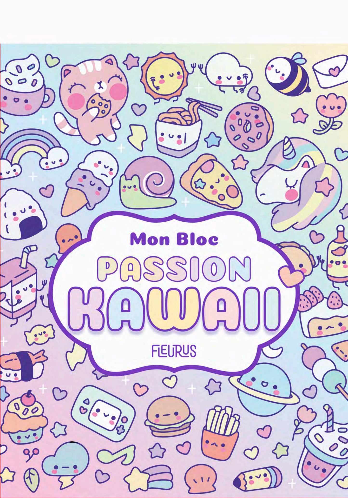 Bloc de dessin kawaii avec modèles expliqués étape par étape
