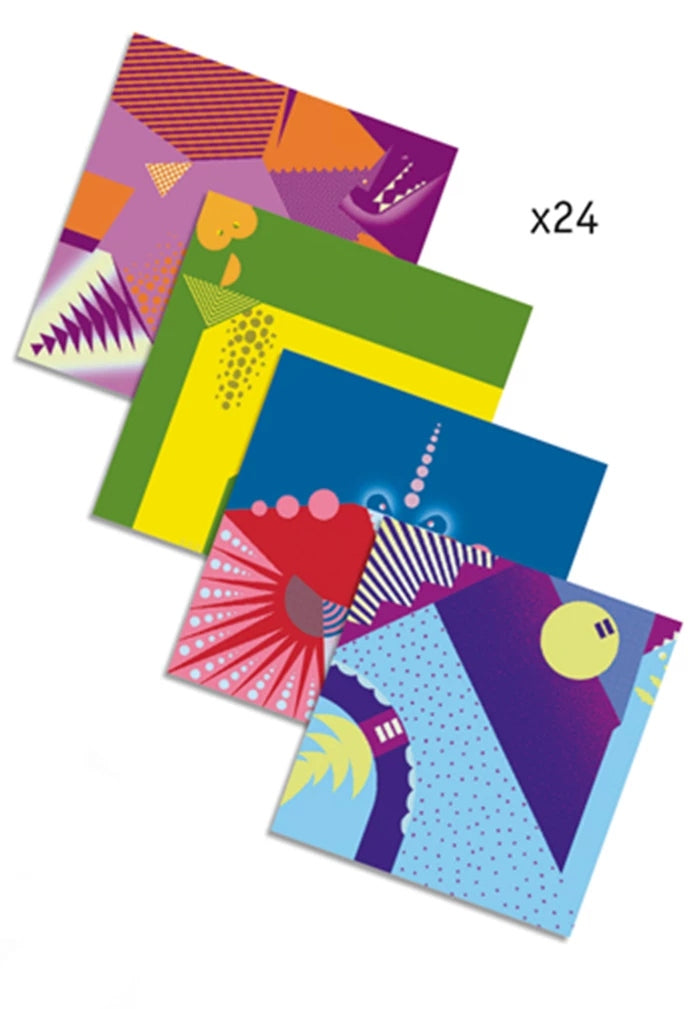 Dinosaures réalisés avec le kit Origami Djeco