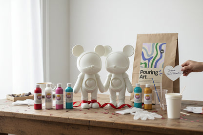 duo d’ours pouring art activité créative à faire en amoureux saint valentin