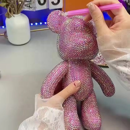 Application des diamants sur figurine ourson blanc 5D