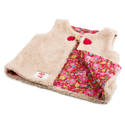 Kit couture gilet berger fille Louna – Gilet moumoute enfant doublé Liberty Com'1 Idée