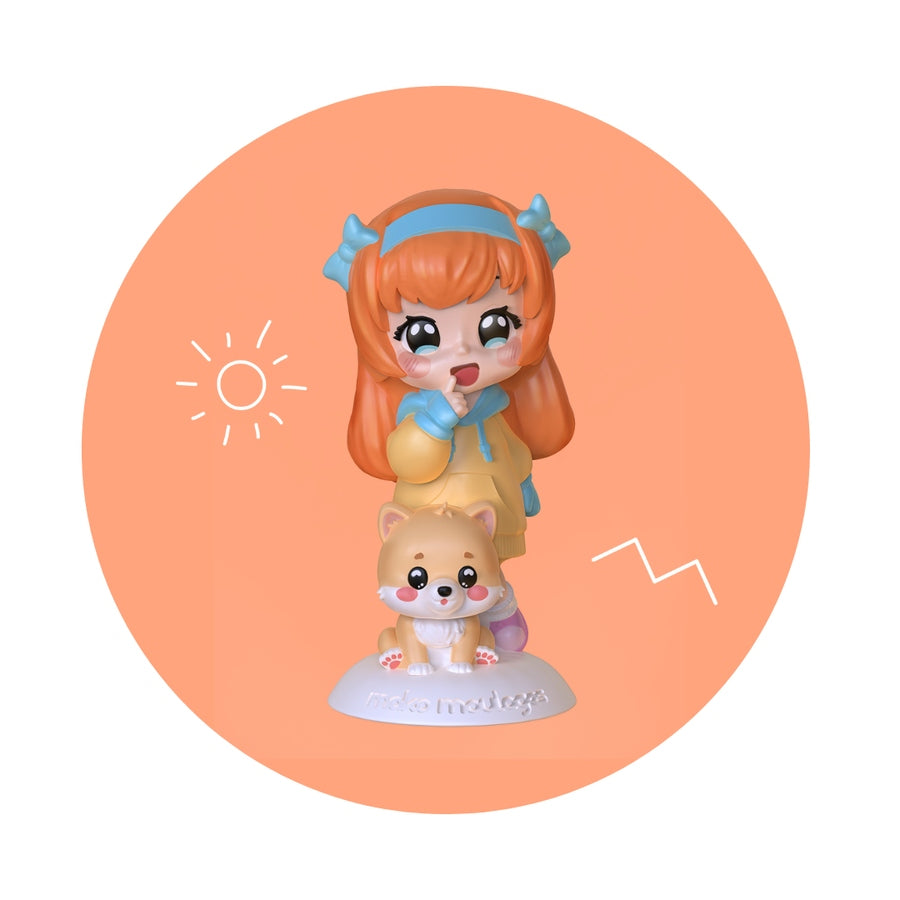 Figurines kawaii Mako Moulages Mes Amis Kawaii utilisées en décoration sur une étagère de chambre d’enfant