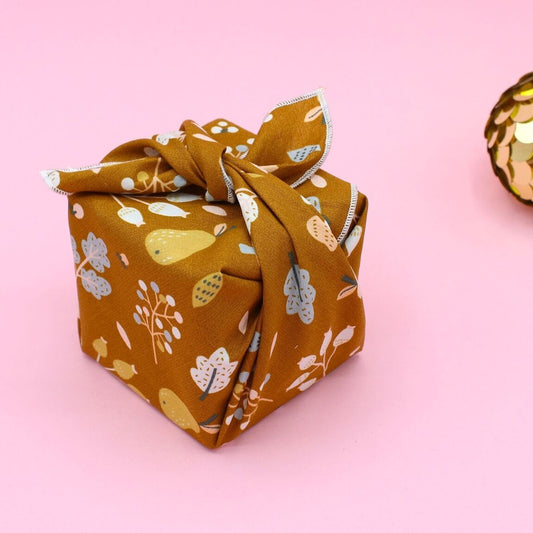 Furoshiki Automne en coton – Emballage cadeau zéro déchet (4 tailles) Machatatelier