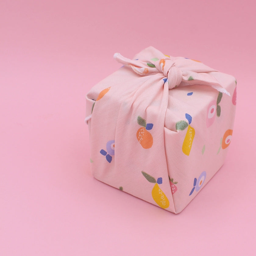 Furoshiki Fruits en coton – Emballage cadeau zéro déchet (4 tailles) Machatatelier