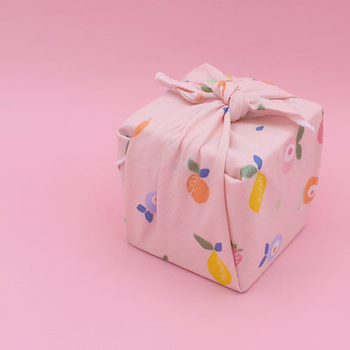 Furoshiki Fruits en coton – Emballage cadeau zéro déchet (4 tailles) Machatatelier