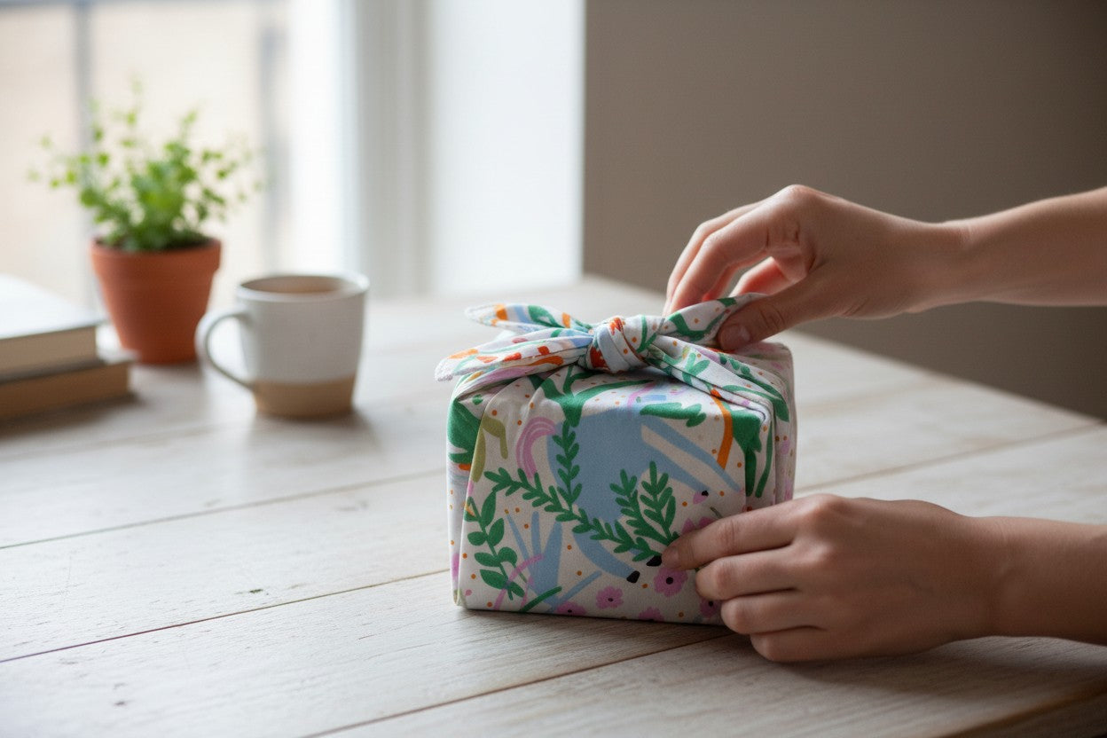 Furoshiki Licornes en coton – Emballage cadeau zéro déchet (4 tailles) Machatatelier
