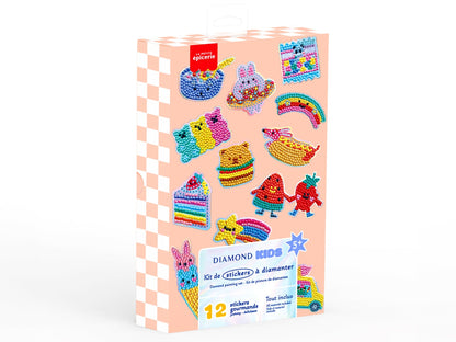 Coffret Petit Diamond Kids Stickers Yummy, activité Diamond Painting enfant avec strass colorés.