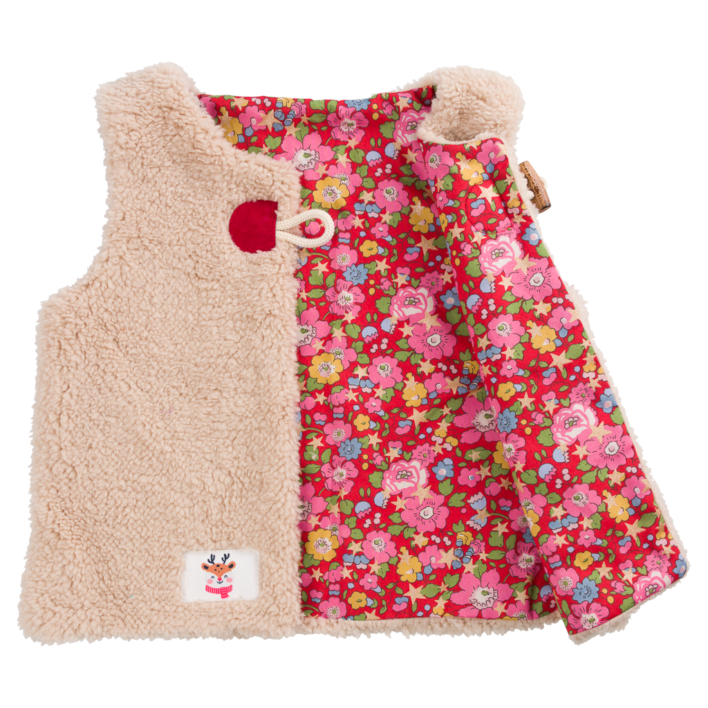 Kit couture gilet berger fille Louna – Gilet moumoute enfant doublé Liberty Com'1 Idée