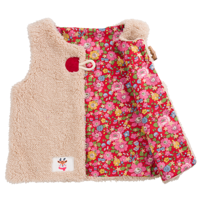 Kit couture gilet berger fille Louna – Gilet moumoute enfant doublé Liberty Com'1 Idée