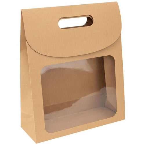 Grande pochette cadeau kraft avec fenêtre – Emballage box cadeau | Joy Cadeaux 32x12x38cm JOY!