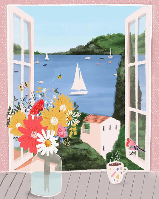 Peinture par numéros "Évasion Florale" | Toile tendue 20x30 cm JOY!
