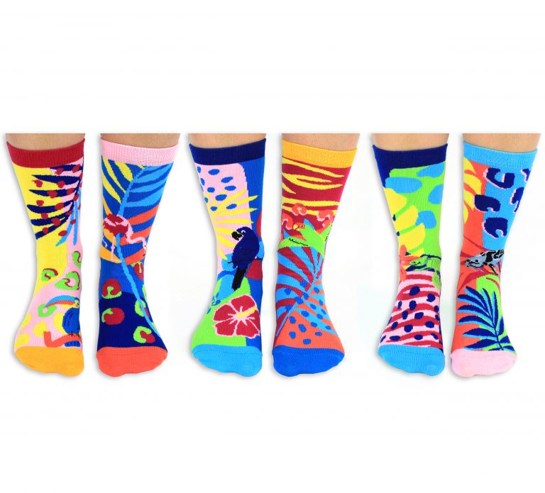 UNITED ODDSOCKS - HOT TROPICS - COFFRET CADEAU ADULTE DE 6 CHAUSSETTES EUR 37-42 United Oddsocks