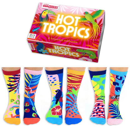 UNITED ODDSOCKS - HOT TROPICS - COFFRET CADEAU ADULTE DE 6 CHAUSSETTES EUR 37-42 United Oddsocks