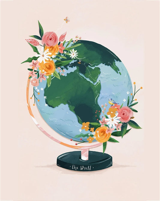 Peinture par numéros "Le Monde en Fleurs" | Toile tendue 20x30 cm JOY!