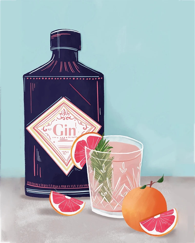 Peinture par numéros "Gin Tonic & Agrumes" | Toile tendue 20x30 cm JOY!