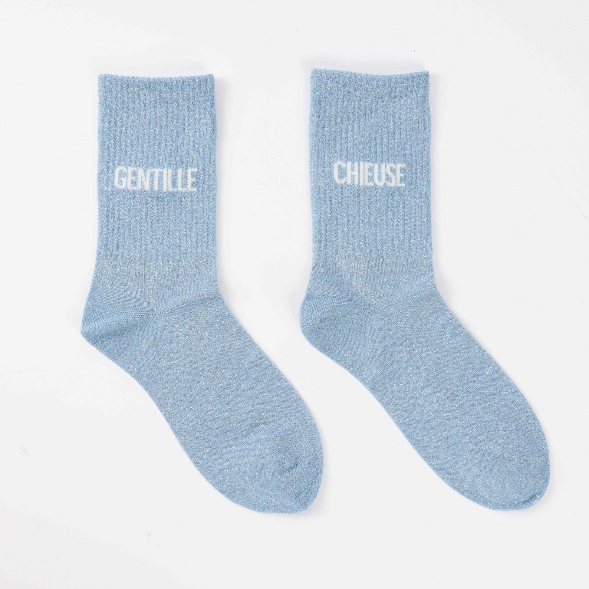Chaussettes Dépareillées GENTILLE / CHIEUSE à Paillettes (36-42) JOY!