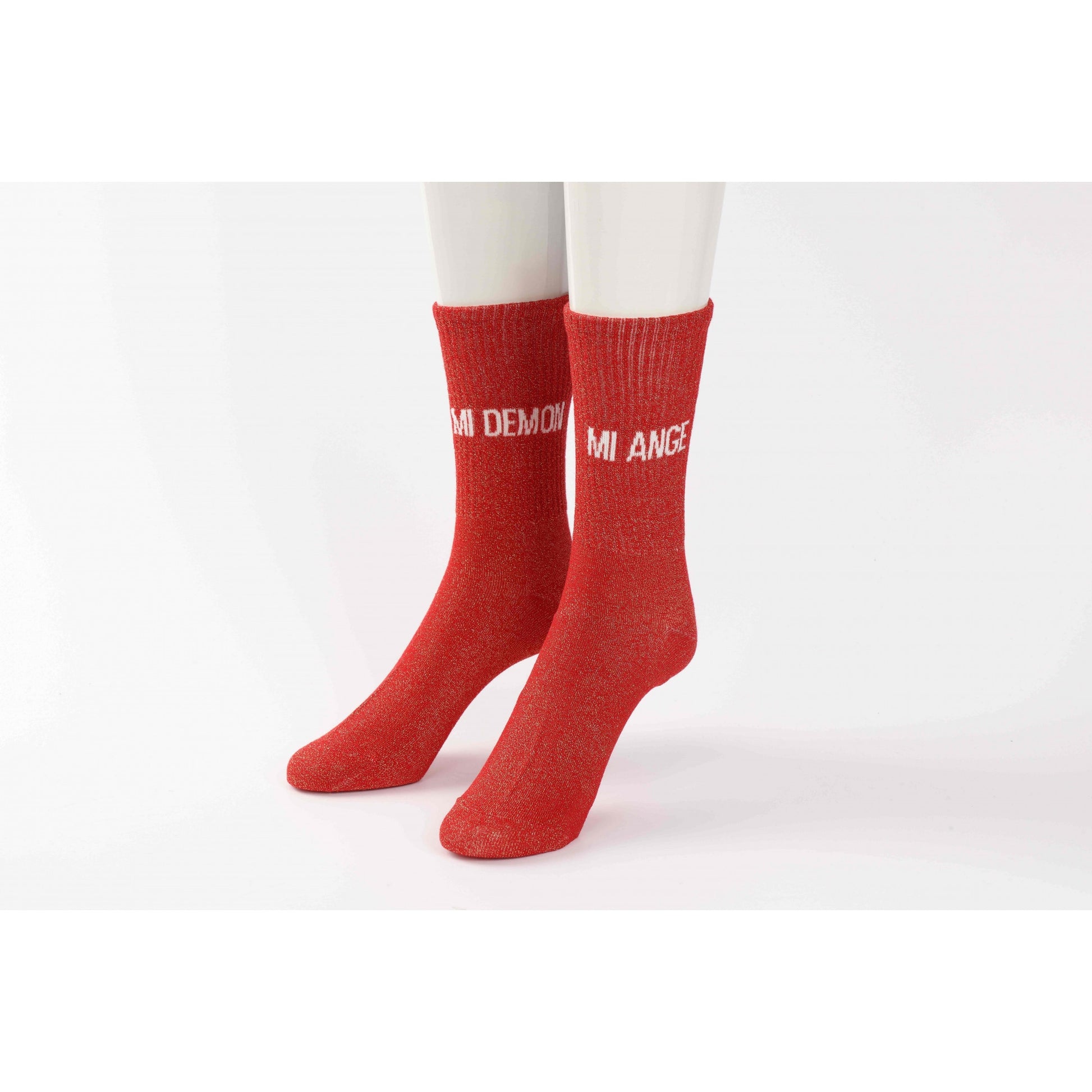 Chaussettes Dépareillées MI ANGE / MI DÉMON à Paillettes (36-42) JOY!