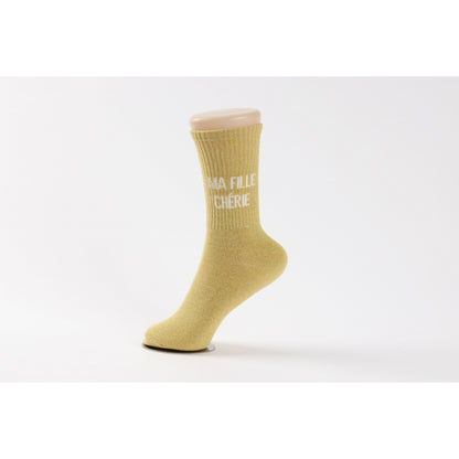 Chaussettes MA FILLE CHÉRIE à Paillettes – Message Tendre (36-42) JOY!