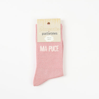 Coffret chaussettes paillettes Ma Puce Poussin Chaton – 3 paires femme JOY!