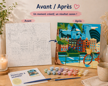 Kit Peinture par Numéros Amsterdam 30x30 cm – Activité Créative Ado & Adulte | Joy Cadeaux JOY!