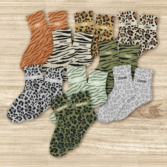 Chaussettes Pailletées JOLIE – Imprimé Félin – 36/42 JOY!