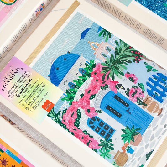 Coffret Petit Diamond – Diamond Painting “Greek Island” 30x40 cm | La Petite Épicerie LA PETITE EPICERIE
