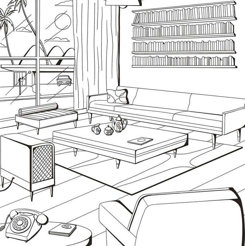 Dessin cuisine vintage design à personnaliser