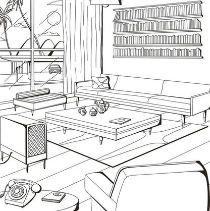 Dessin cuisine vintage design à personnaliser