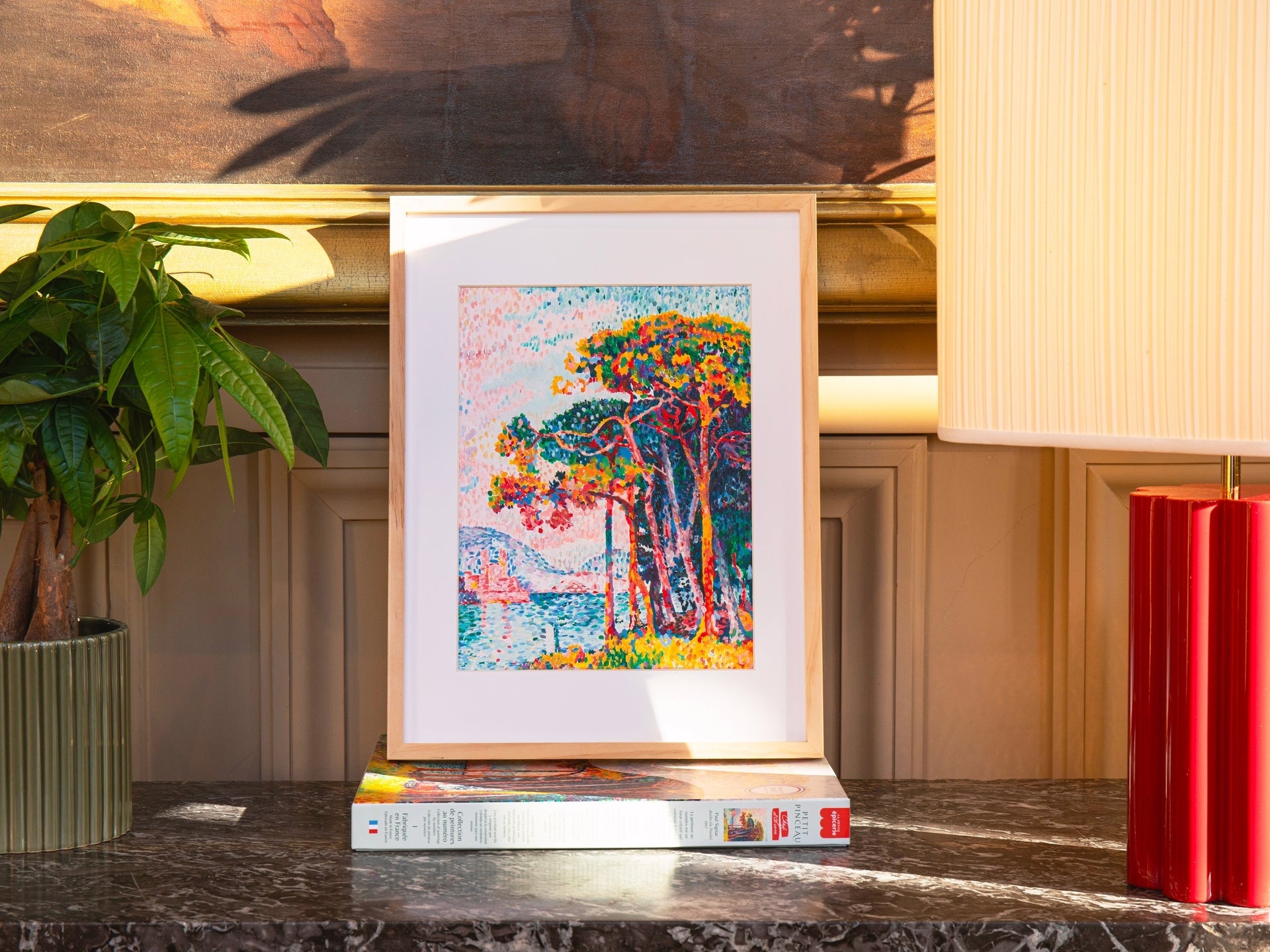 Toile peinture au numéro Signac paysage méditerranéen zones numérotées