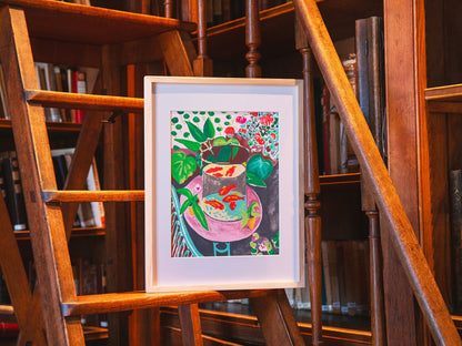 Toile peinture au numéro Matisse Les Poissons Rouges zones numérotées